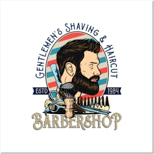 GENTLEMEN'S SHAVING & HAIRCUT Posters and Art